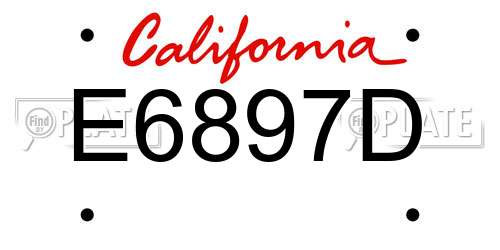 E6897D California License Plate