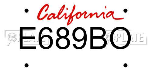 E689BO California License Plate
