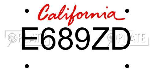 E689ZD California License Plate