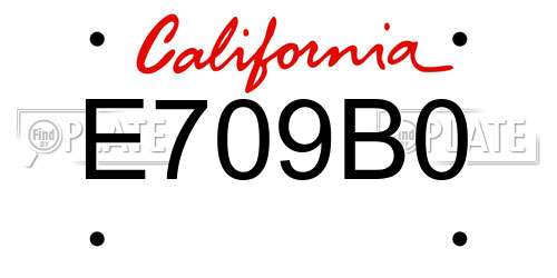E709B0 California License Plate