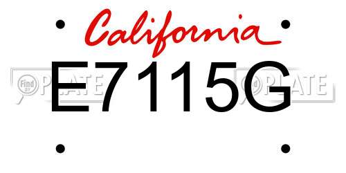 E7115G California License Plate