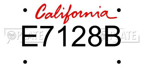 E7128B California License Plate