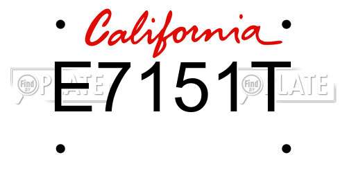 E7151T California License Plate