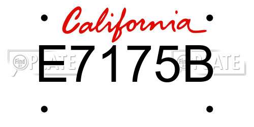 E7175B California License Plate