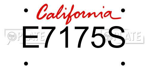E7175S California License Plate