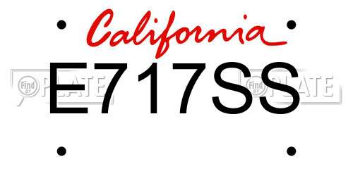 E717SS California License Plate
