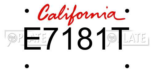 E7181T California License Plate
