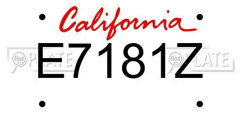 E7181Z California License Plate