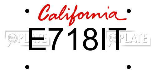 E718IT California License Plate