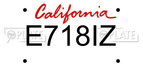 E718IZ California License Plate