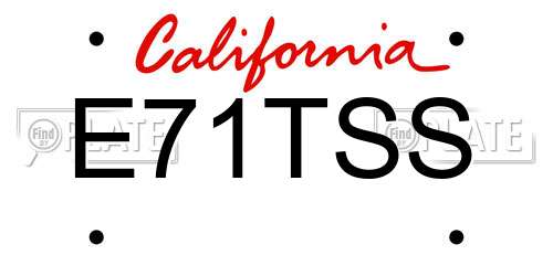 E71TSS California License Plate