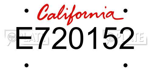 E720152 California License Plate