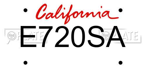 E720SA California License Plate