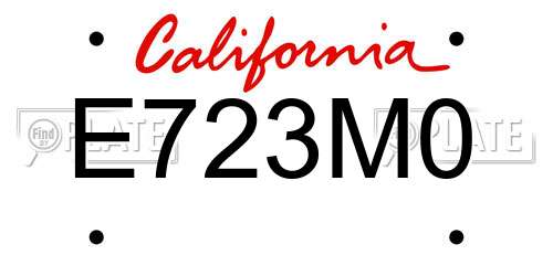 E723M0 California License Plate