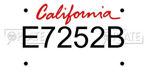 E7252B California License Plate