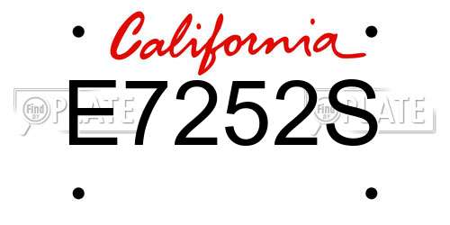 E7252S California License Plate