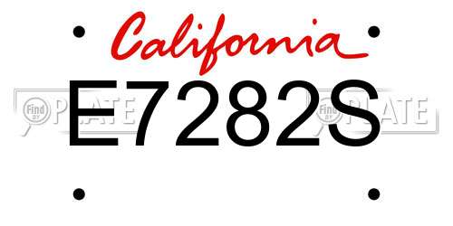 E7282S California License Plate