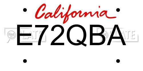 E72QBA California License Plate