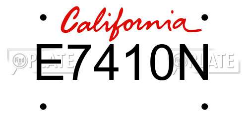 E7410N California License Plate