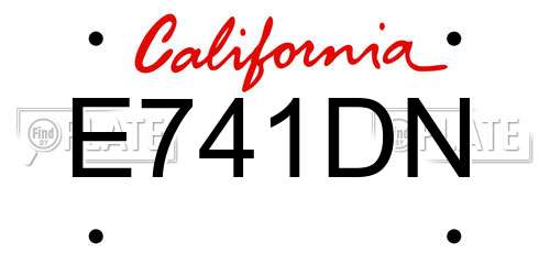 E741DN California License Plate