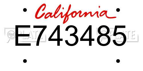 E743485 California License Plate