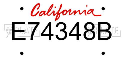 E74348B California License Plate