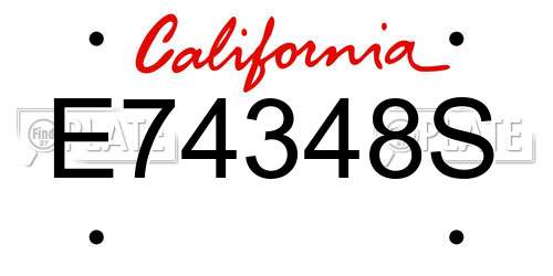 E74348S California License Plate