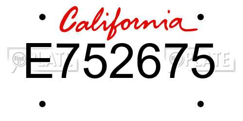 E752675 California License Plate