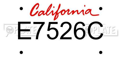 E7526C California License Plate