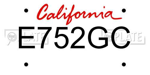 E752GC California License Plate