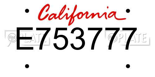 E753777 California License Plate