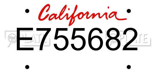 E755682 California License Plate