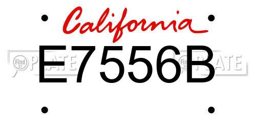 E7556B California License Plate