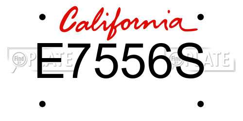 E7556S California License Plate