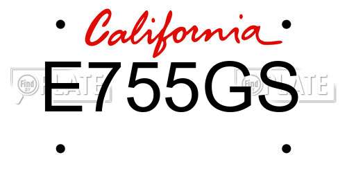 E755GS California License Plate