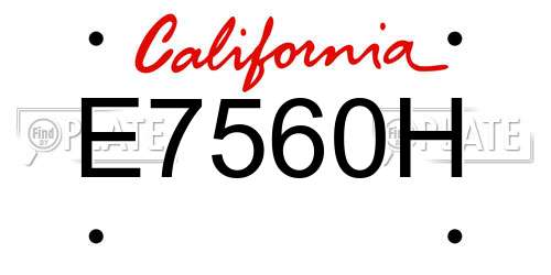 E7560H California License Plate