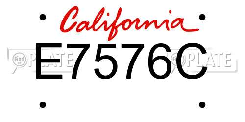E7576C California License Plate
