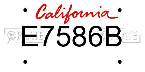E7586B California License Plate