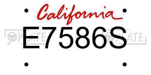 E7586S California License Plate