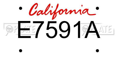 E7591A California License Plate