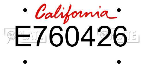 E760426 California License Plate