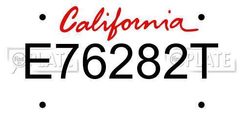 E76282T California License Plate