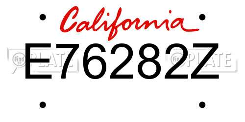 E76282Z California License Plate
