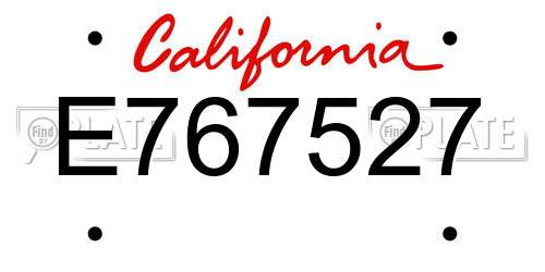 E767527 California License Plate