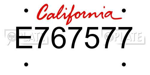E767577 California License Plate