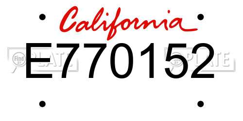 E770152 California License Plate