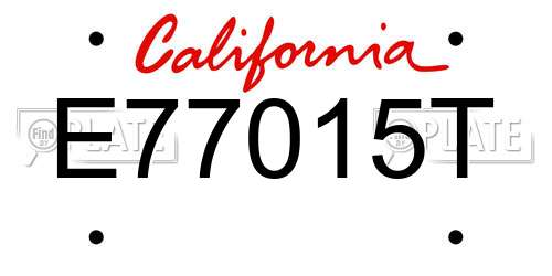 E77015T California License Plate