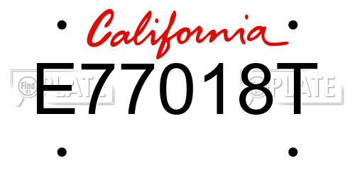 E77018T California License Plate