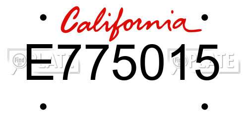 E775015 California License Plate