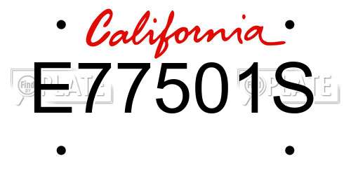 E77501S California License Plate